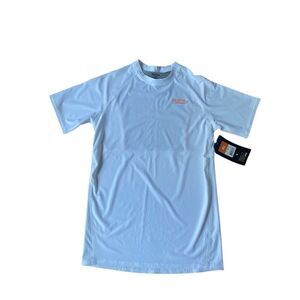 NWT Shock Doctor white athletic tee LARGE workout gym golf dryfit